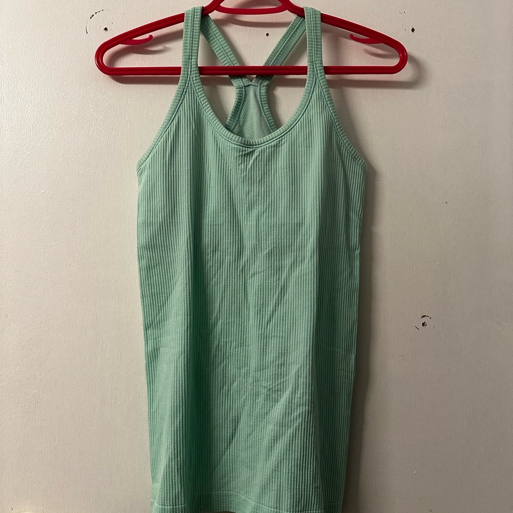 Lululemon Mint Green / Light Blue Ribbed Tank Top